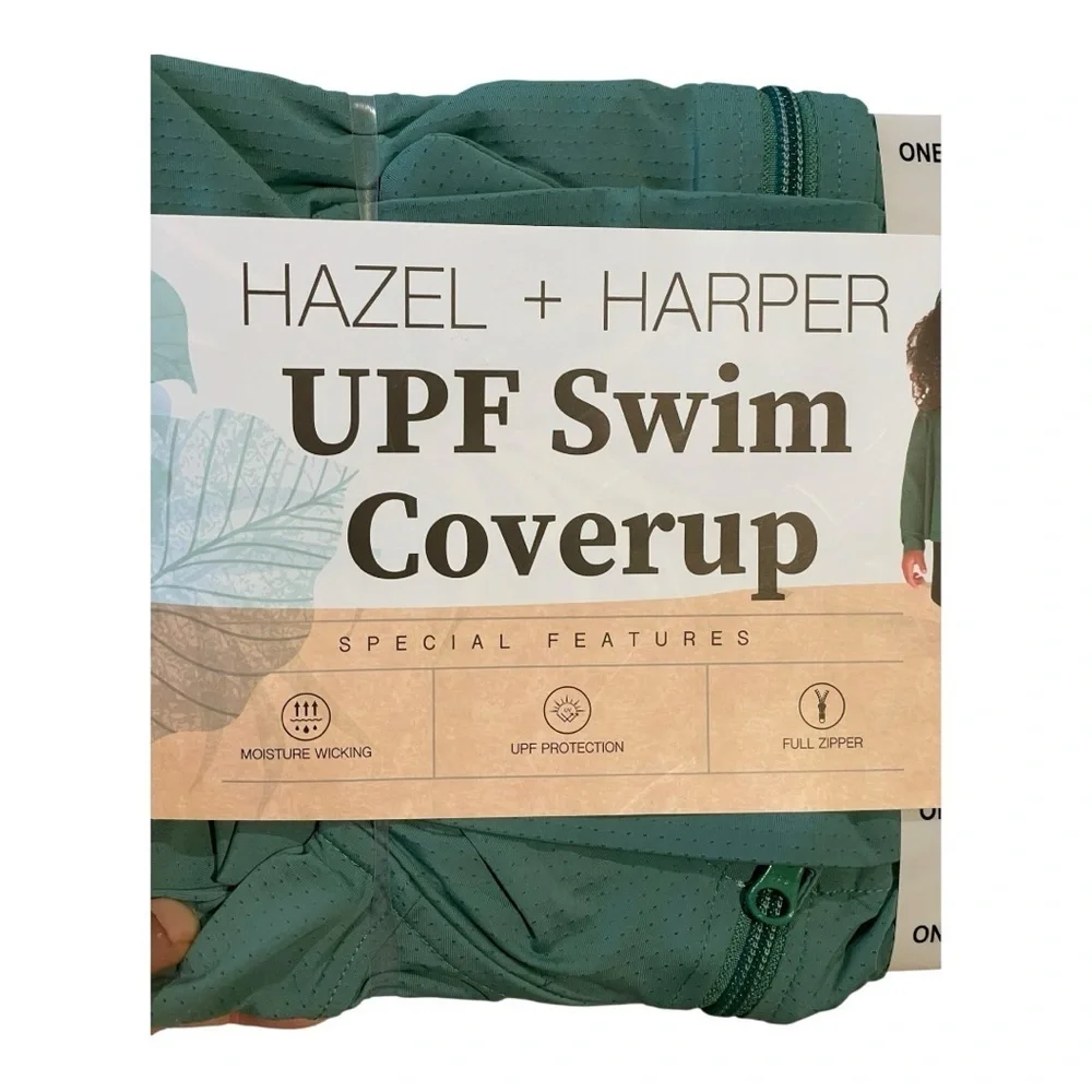 HAZEL + HARPER UPF Swim Coverup Green MOISTURE WICKING UPF PROTECTION 2T-4T